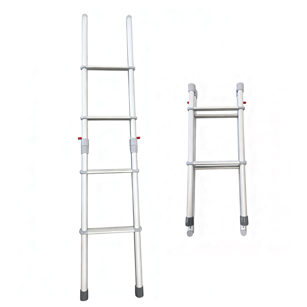 4-Step Foldable Aluminium Ladder for Caravan RV Bunk - Lightweight, Non-Slip, Space-Saving