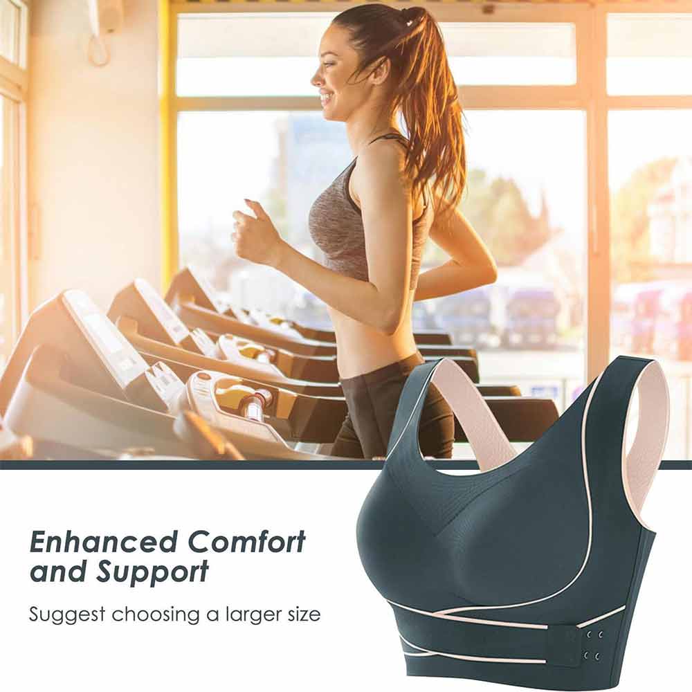 Women Comfy Corset Bra Sport Front Cross Seamless Smooth Liner Side Buckle Bra