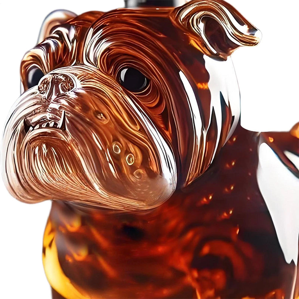 Bulldog Whiskey Bottle – Funny & Unique Animal Glass Decanter for Spirits