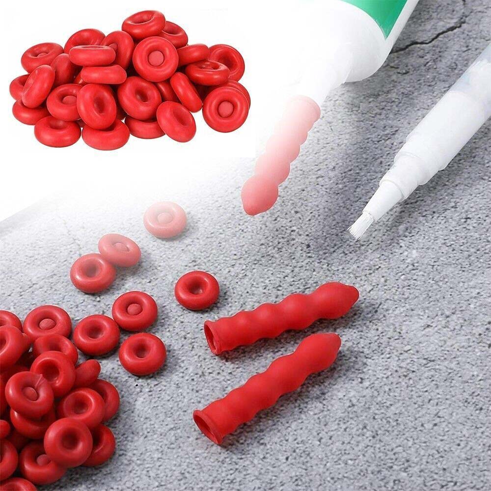 50pcs Latex Caulk Saving Cap Re-Sealable Caulking Tube Nozzle Tips Covers