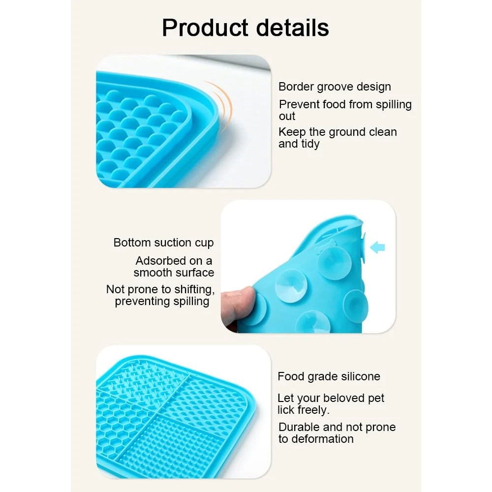3 Pack Pet Lick Mat – Food-Grade Silicone Slow Feeder with Suction Cups