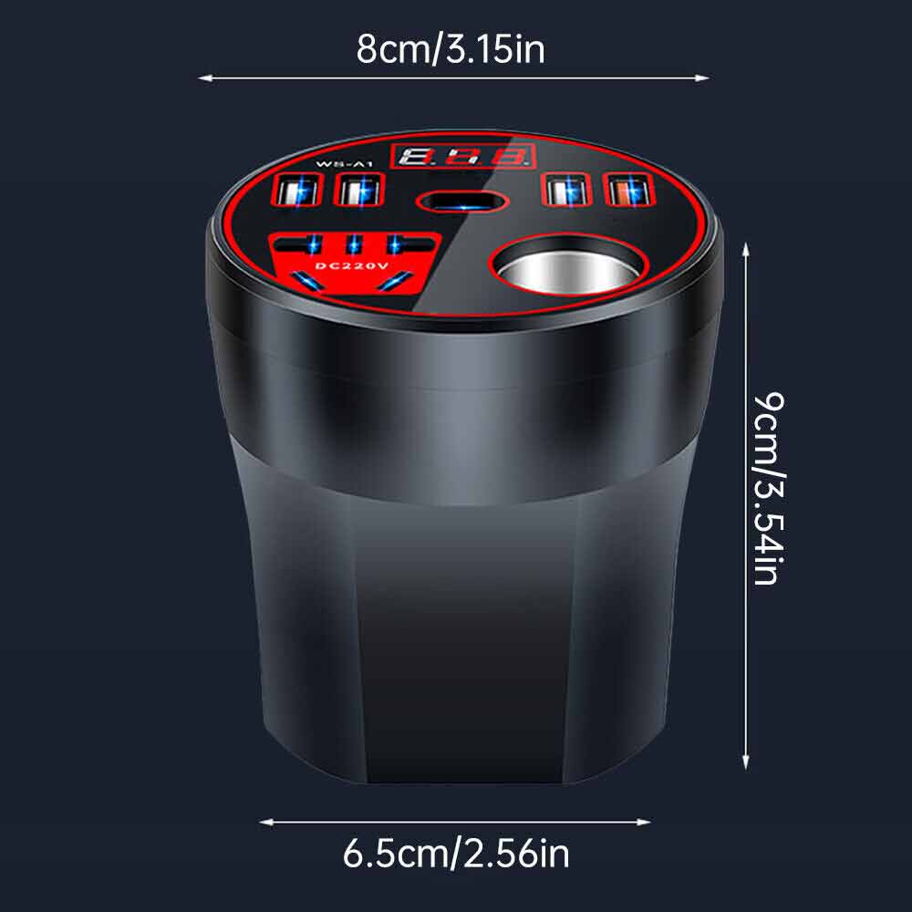 200W Car Power Inverter DC 12V/24V to AC 220V Converter Adapter Charger Outlets