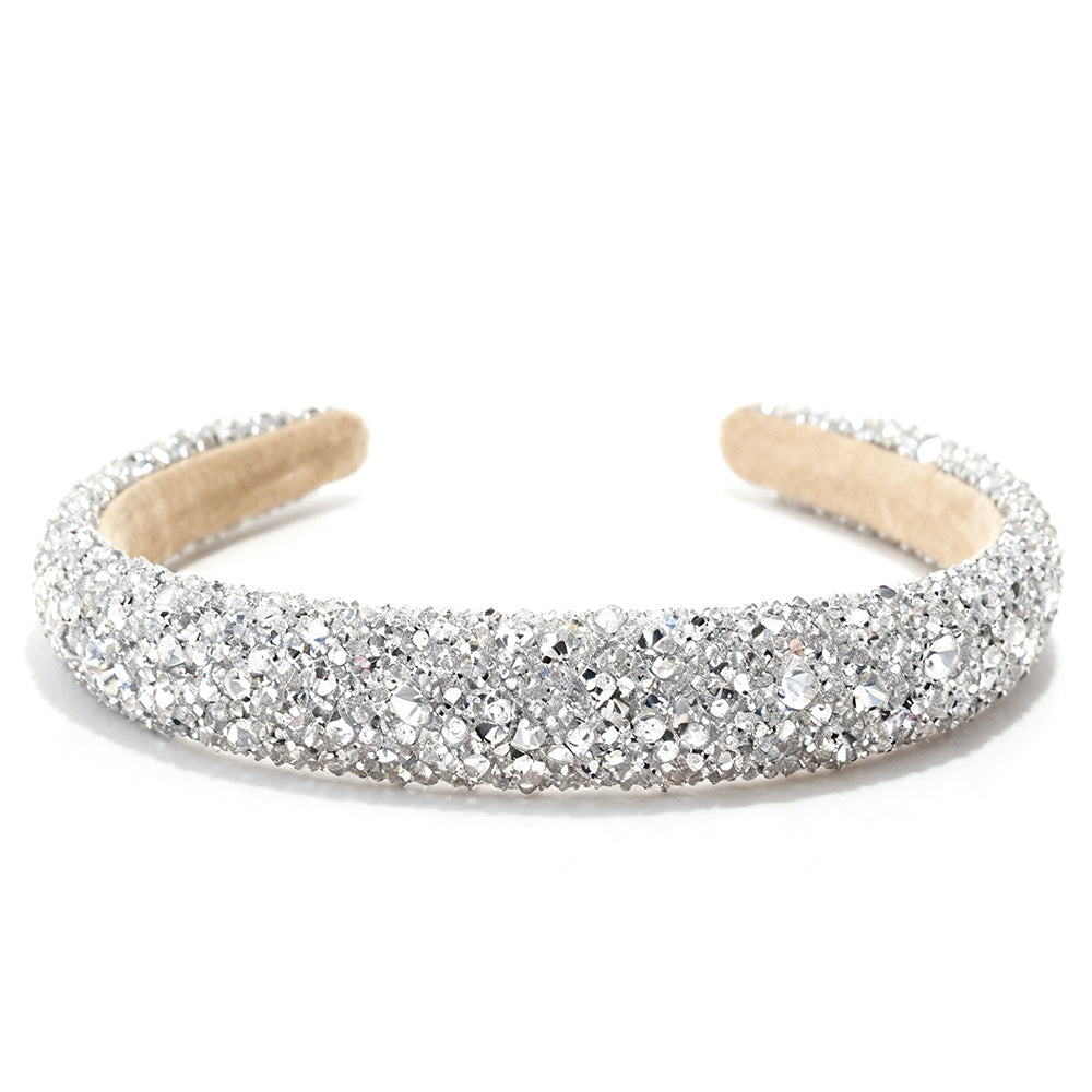 Bling Crystal Pearl Headband - Elegant Sparkly Hair Accessory for Women & Girls