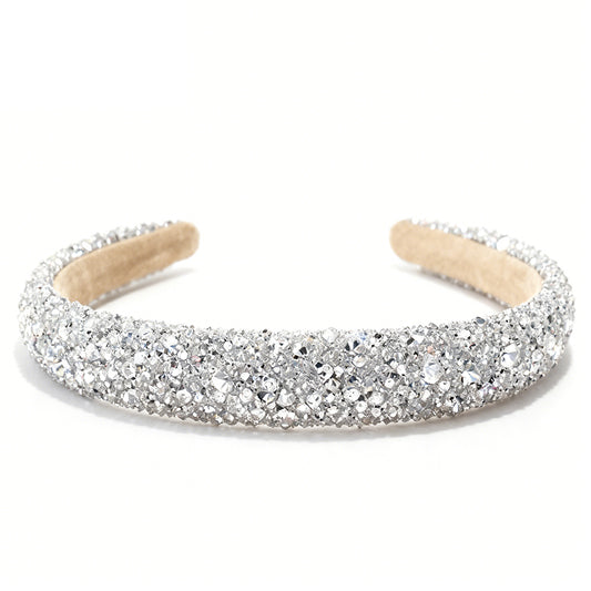 Bling Crystal Pearl Headband - Elegant Sparkly Hair Accessory for Women & Girls