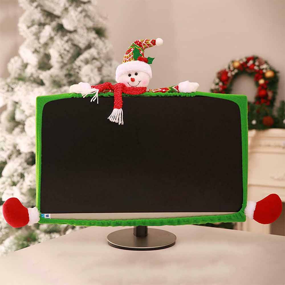 Christmas Computer Monitors Cover Xmas Decorations Cover for Xmas Office Decor