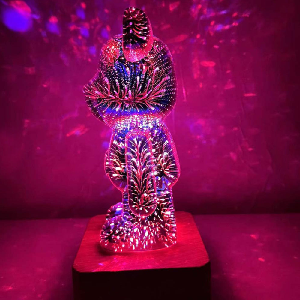 3D Fireworks Bear LED Night Light Room Atmosphere Light Desktop Decoration Night