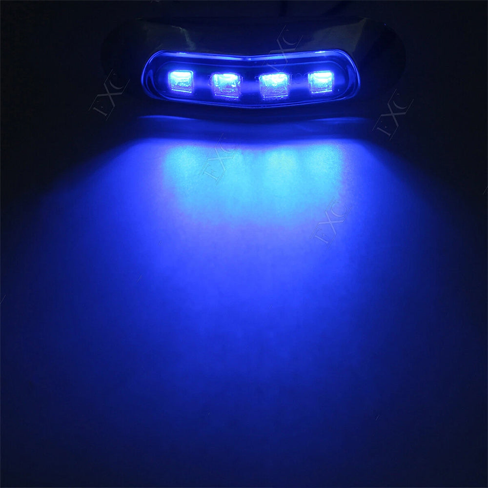 4x Marine Boat LED Courtesy Lights Cabin Deck Walkway Stair Light Blue 12V -24V