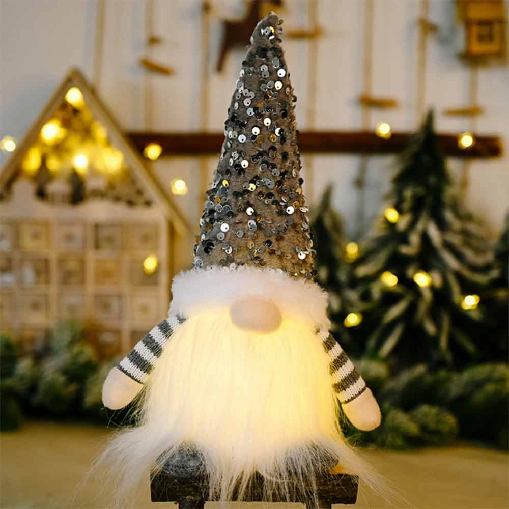 3 Pack Christmas Gnome Lights – Santa Gnomes with Bling Hats, Table Decor