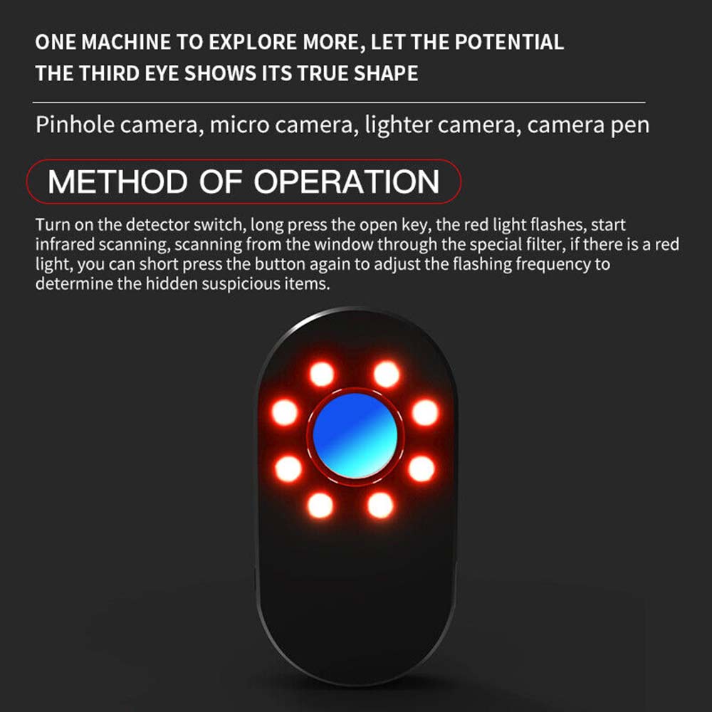 Signal Lens RF Tracker Camera Detector GSM Audio Anti Hidden Cam Bug Finder