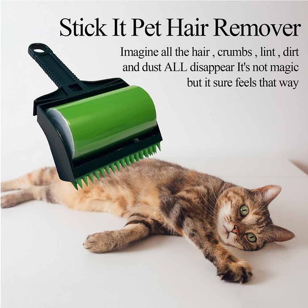 2pcs Stick It Roller Pet Hair Remover, Reusable Washable Stick Green