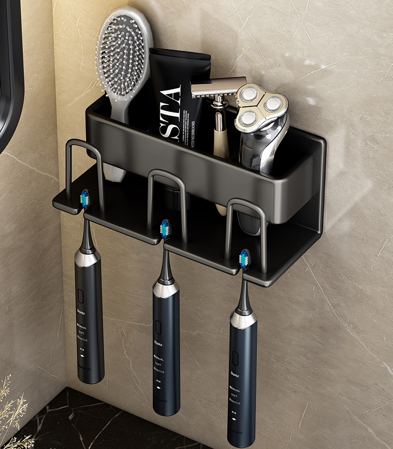 3/4 People Toothbrush Holder Toothpaste Organizer Toothbrush Rack for Bathroom