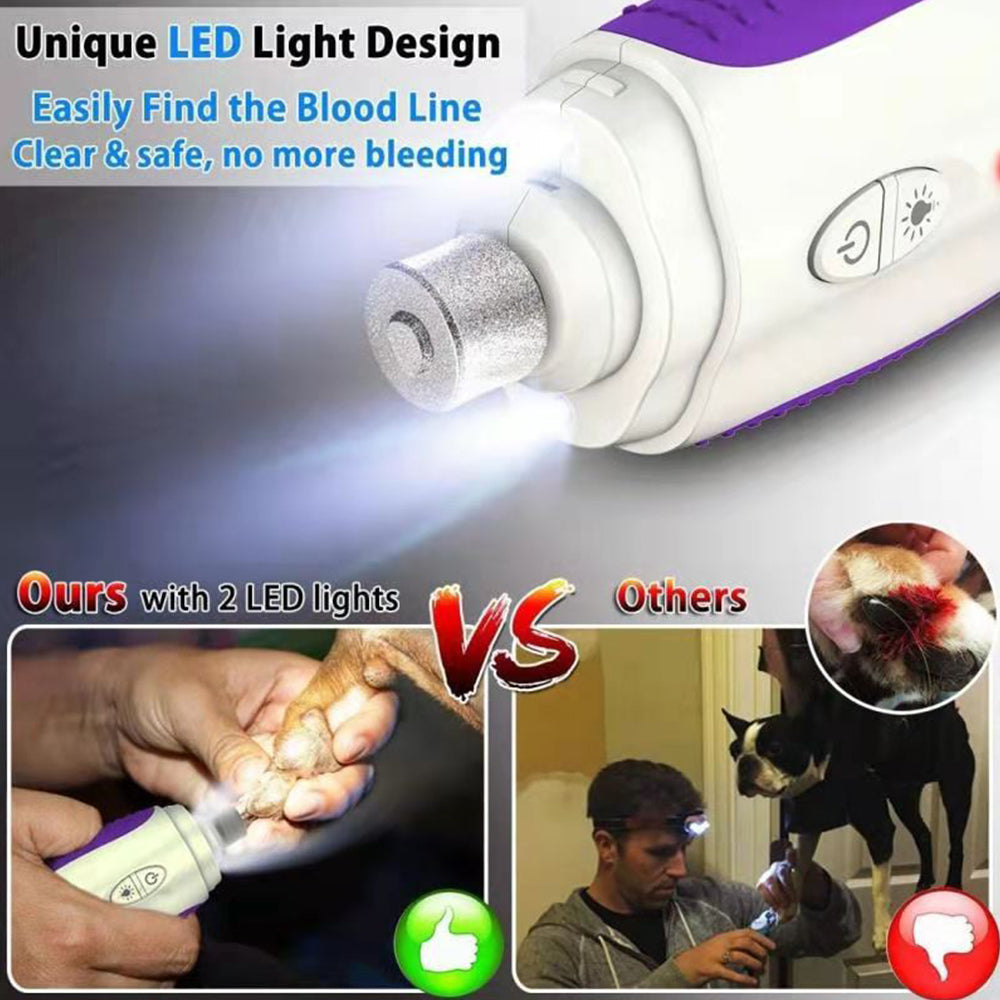 Rechargeable Pet Nail Grinder – Safe & Portable Dog Cat Claw Trimmer