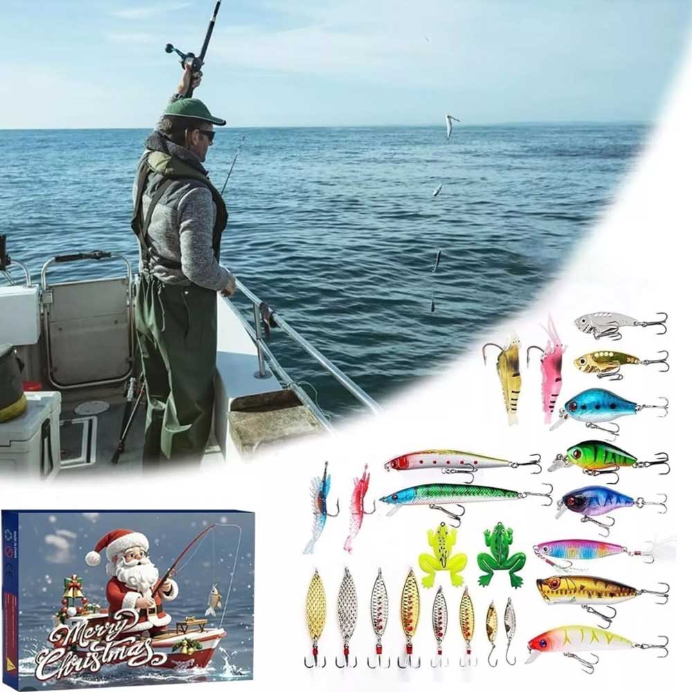 2025 Christmas Fishing Tackle Advent Calendar 24Days Surprise Countdown Calendar Fishing Surprises!