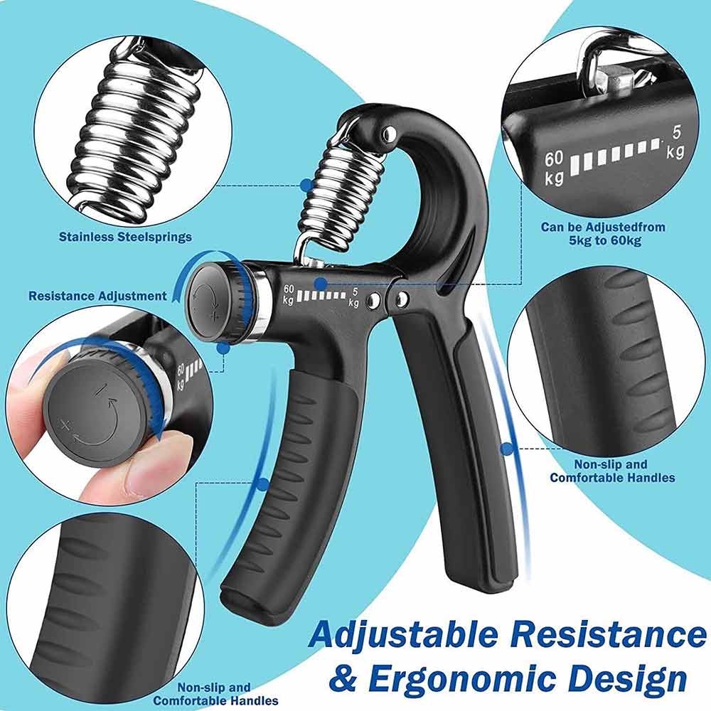 2-Pack Adjustable Hand Grip Strengthener – 5–60 kg Hand Exerciser for Forearm & Wrist