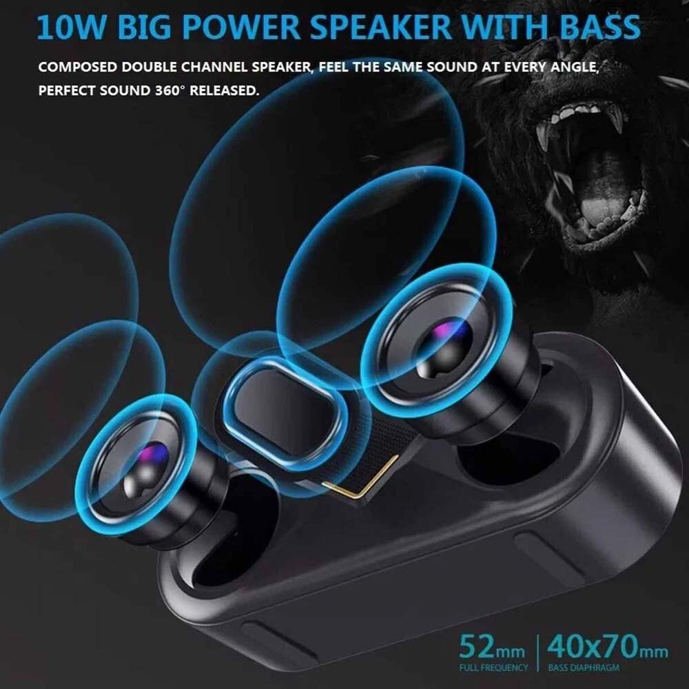 High Bass Ultra Loud Bluetooth Speaker - Portable Wireless Outdoor Speaker, Black