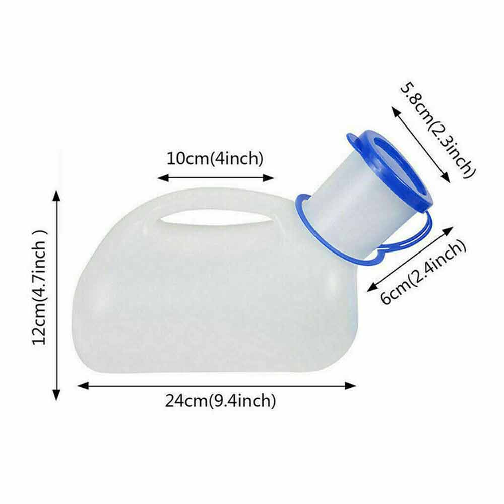 1000ML Urine Pee Bottle Long Neck Incontinence Container for Men Spill proof Lid