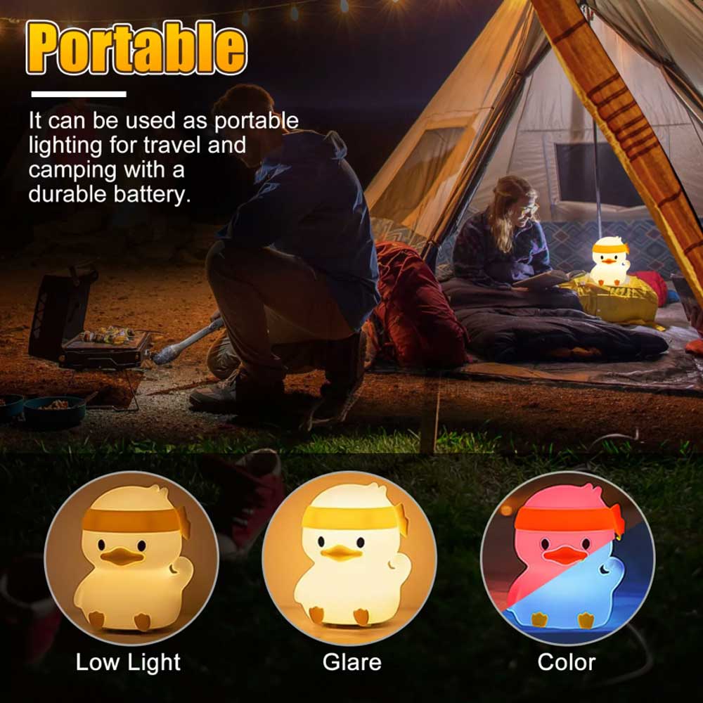 Duck LED Night Light – 6 Cute Color Changing, Dimmable, USB Rechargeable for Bedroom