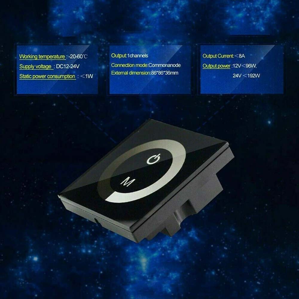12V-24V Touch Panel LED Light Lamp Dimmer Smart Controller Wall Mounted Switch