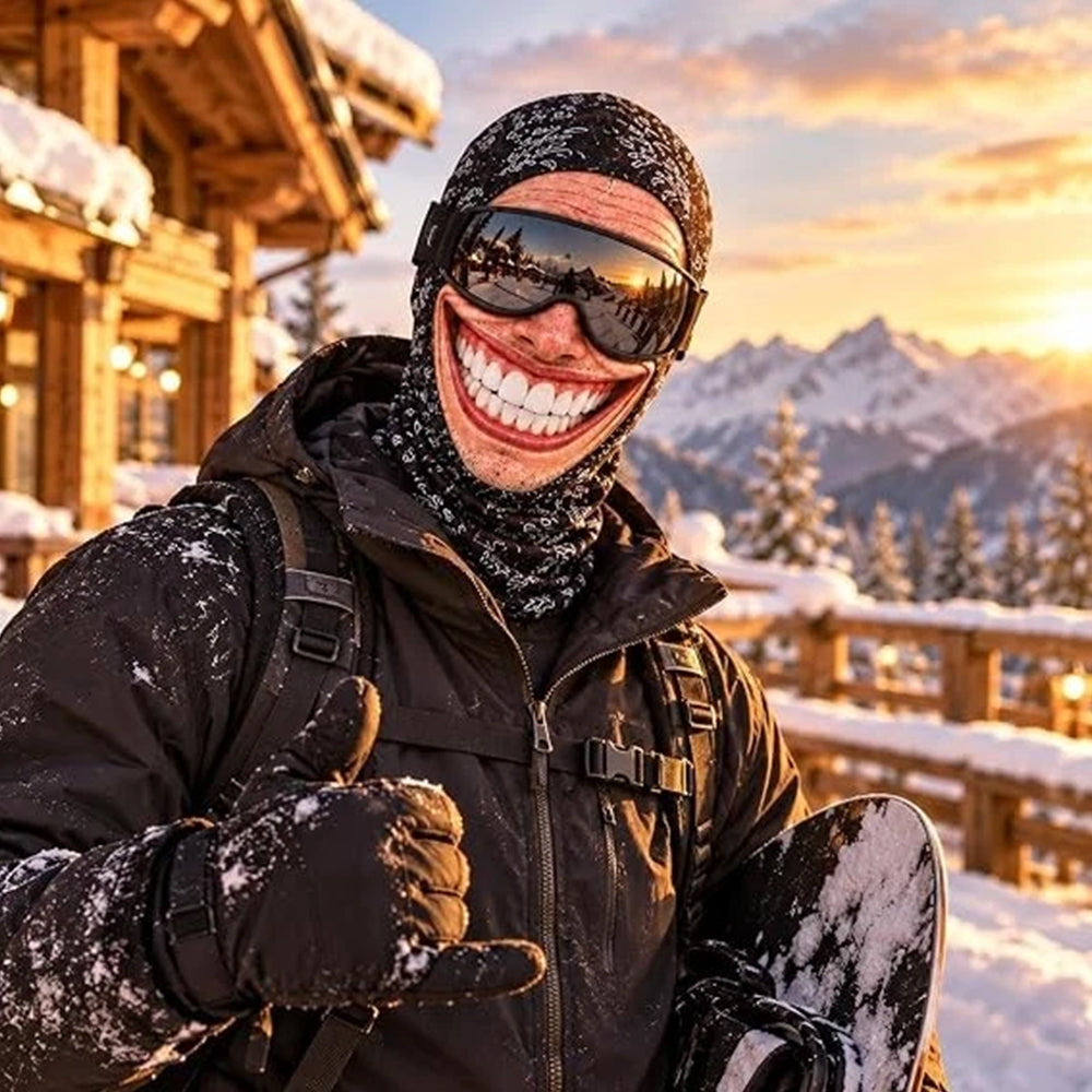 Funny 3D Face Mask Balaclava – Windproof Full Face Cover for Winter