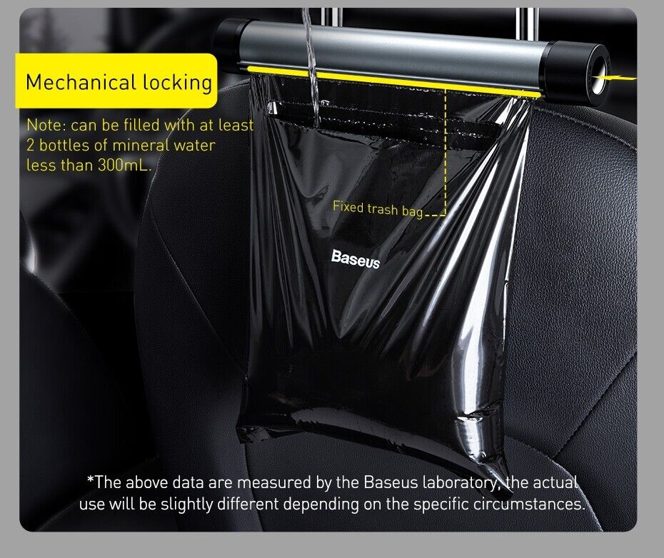 Baseus Car Trash Can Litter Bag Garbage Seat Waste Lid Bin Organizer Accessories