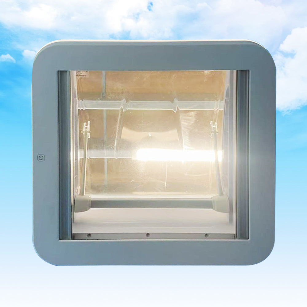 Caravan Roof Hatch 400 × 400mm – Skylight with Pleated Blind & LED Halo