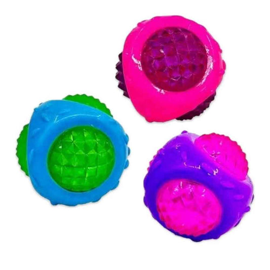 3-Piece Catch & Flash Squeaky Dog Ball – Flashing Toy Lights Up in Dark, Tough Balls