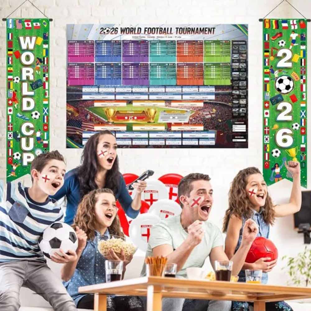 World Cup 2026 Football Door Banner – Decorative Football Curtain, 2-Piece Set