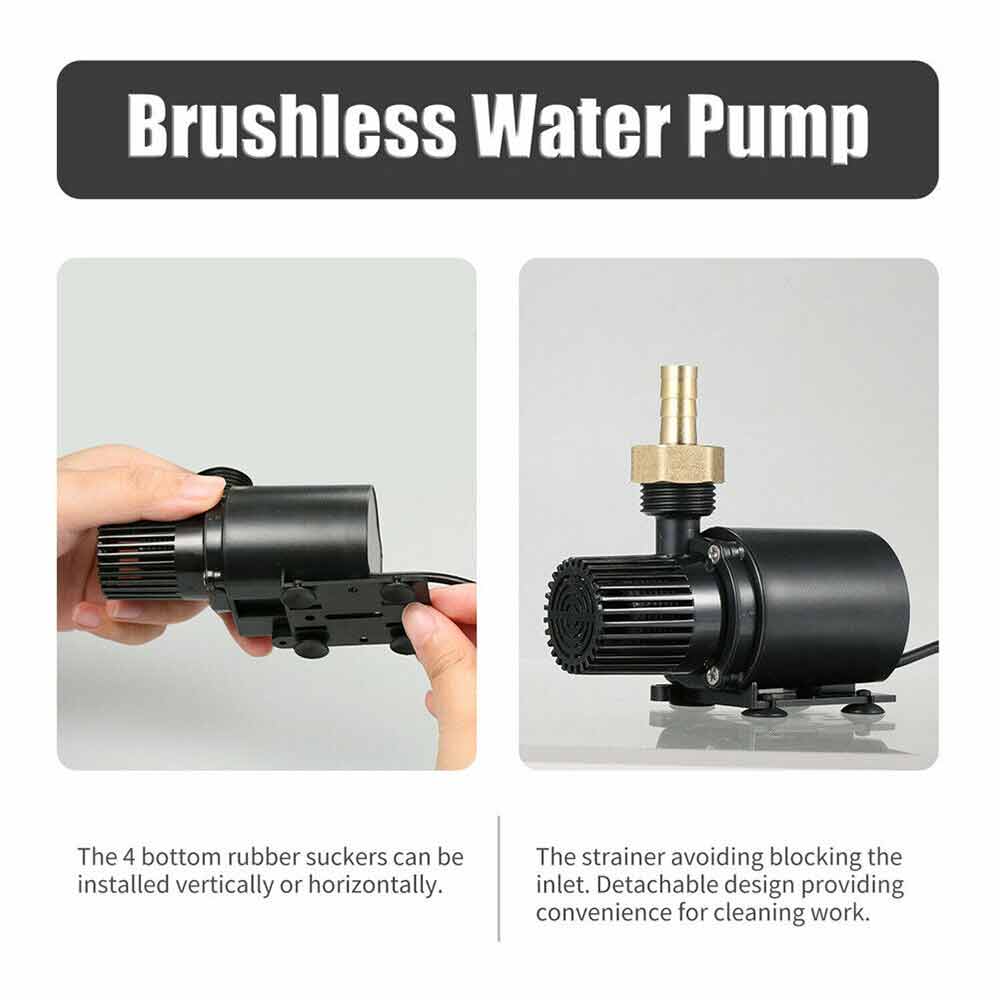 DC 12V Submersible Brushless Water Pump Aquarium Fountain Fish Pond Pump 500L/H