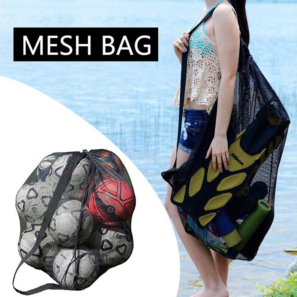 Mesh Equipment Ball Bag Football Carrying Net Sack Soccer Portable Sports Bag