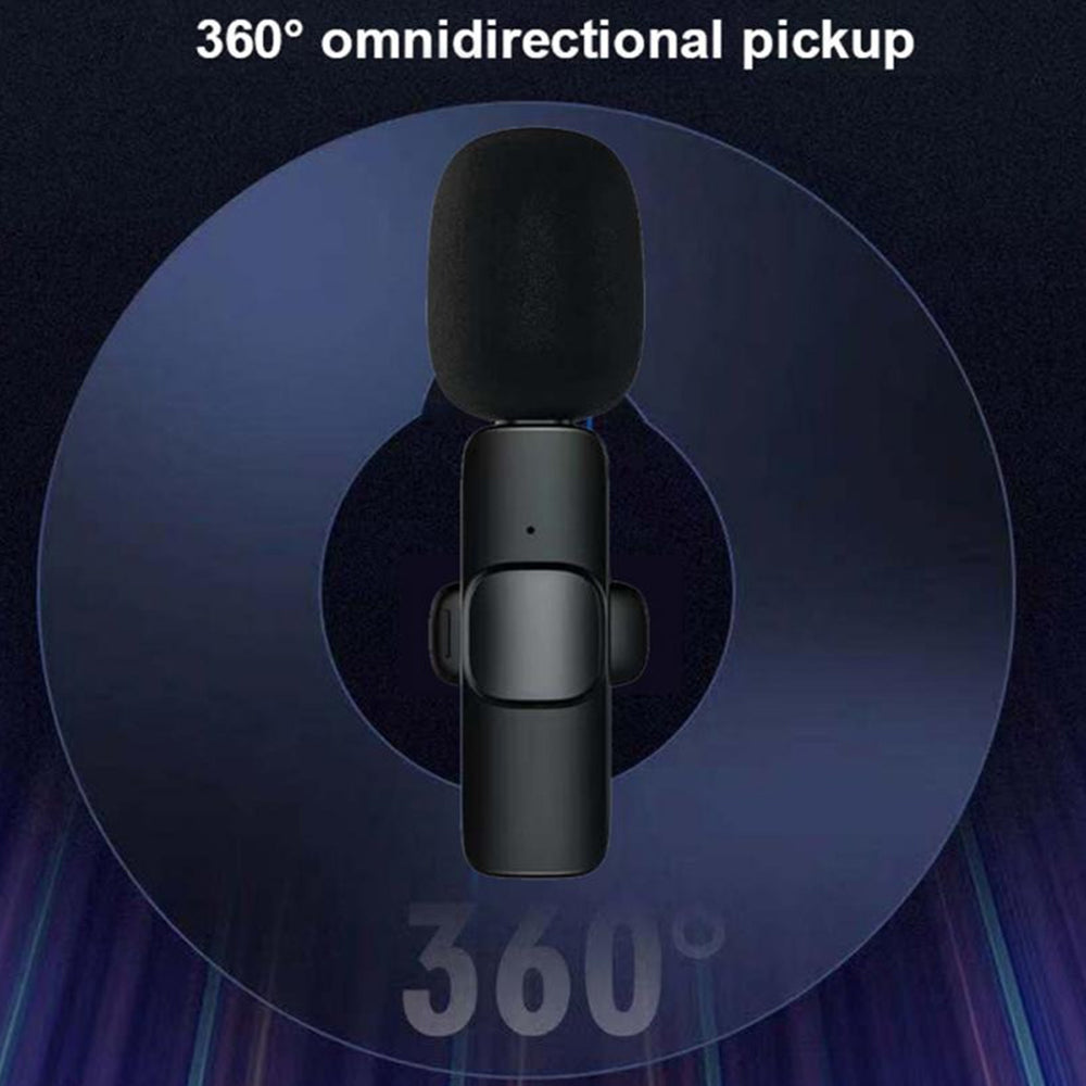 Wireless Lavalier Microphone Mini Mic For Android iPhone ipad Vlog Live Stream