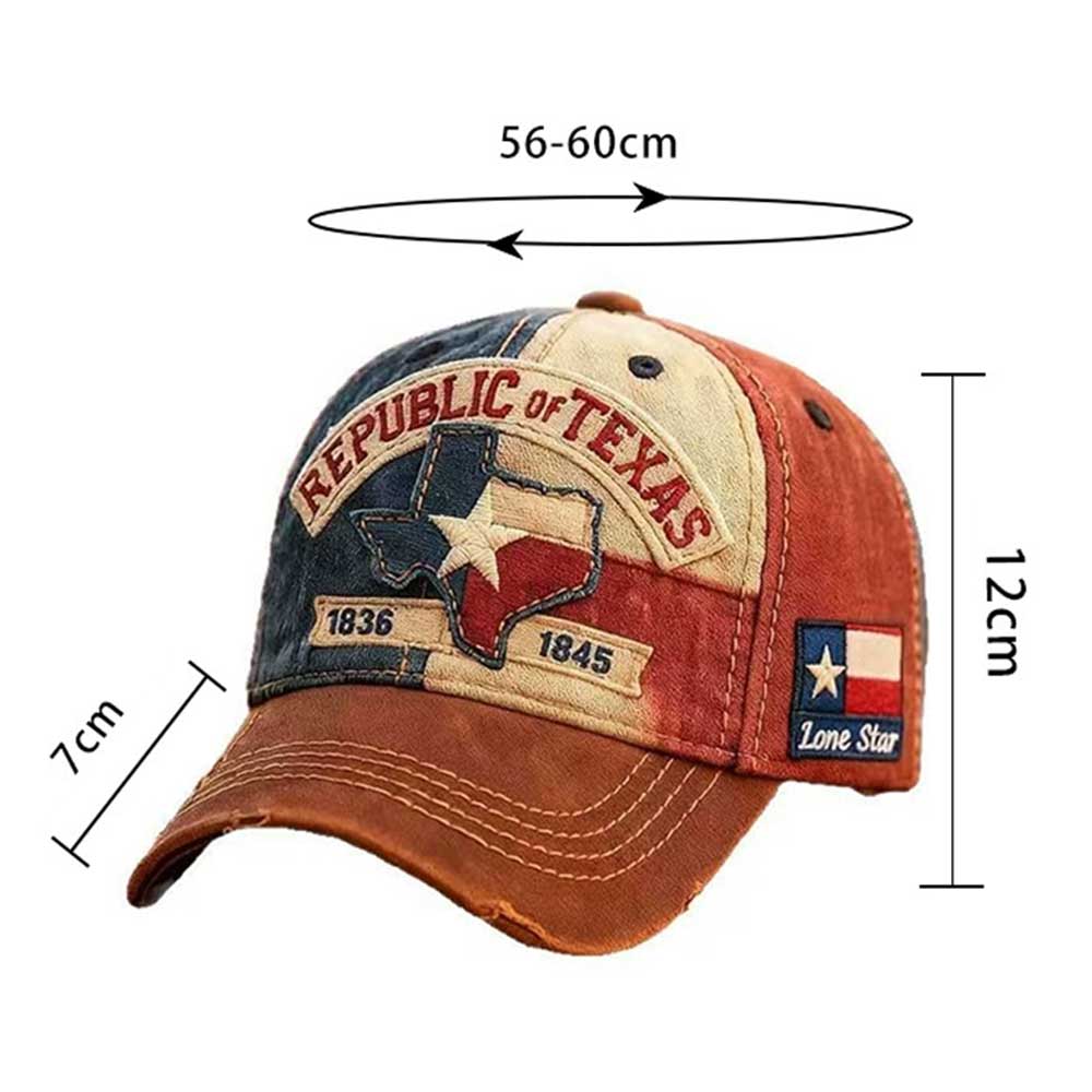 Lone Star Legacy Texas Republic Baseball Cap (1836-1845) Vintage Washed Texas Pride Hat Unisex Adjustable