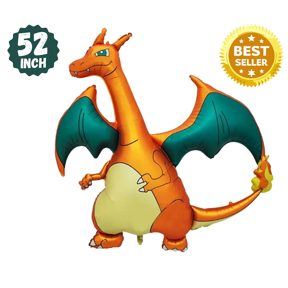 52" Giant Charizard Foil Balloon – Cartoon Party Decoration for Birthday & Events