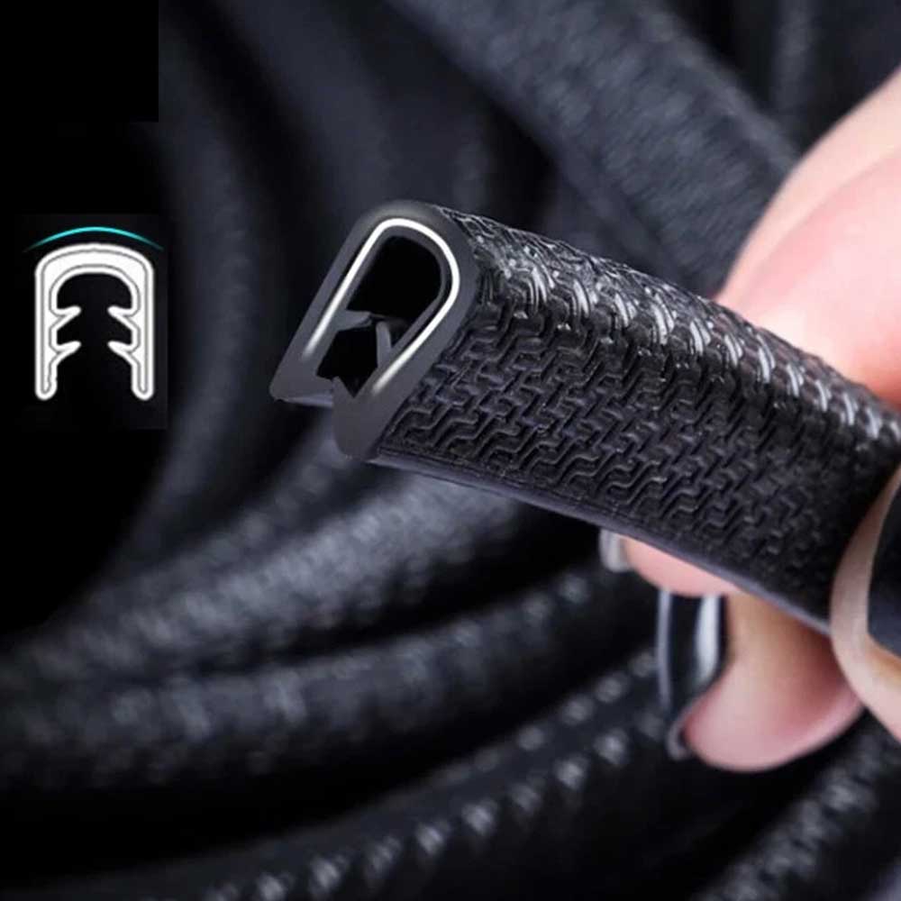 5M Car Door Edge Protector Strip - U-Shape Rubber Trim Guard Seal Black