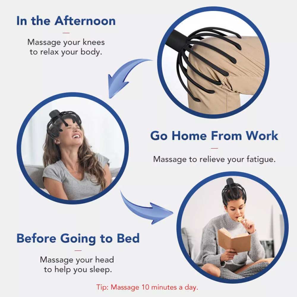 Octopus Scalp Massager, Electric Scalp Massager with 3 Modes Head Massager Relax