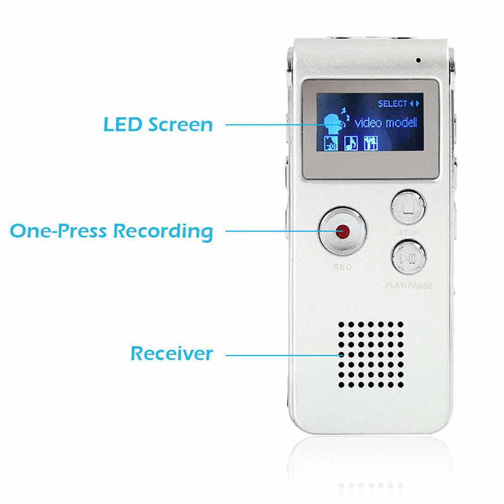 8GB Rechargeable Digital Audio/Sound/Voice Recorder Dictaphone MP3 Player RT