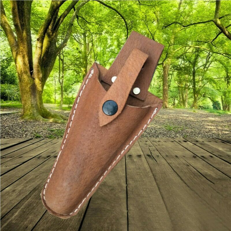 2PCS Sheath Brown Leather Secateurs Holster Belt Pouch for Garden Tool Scissors