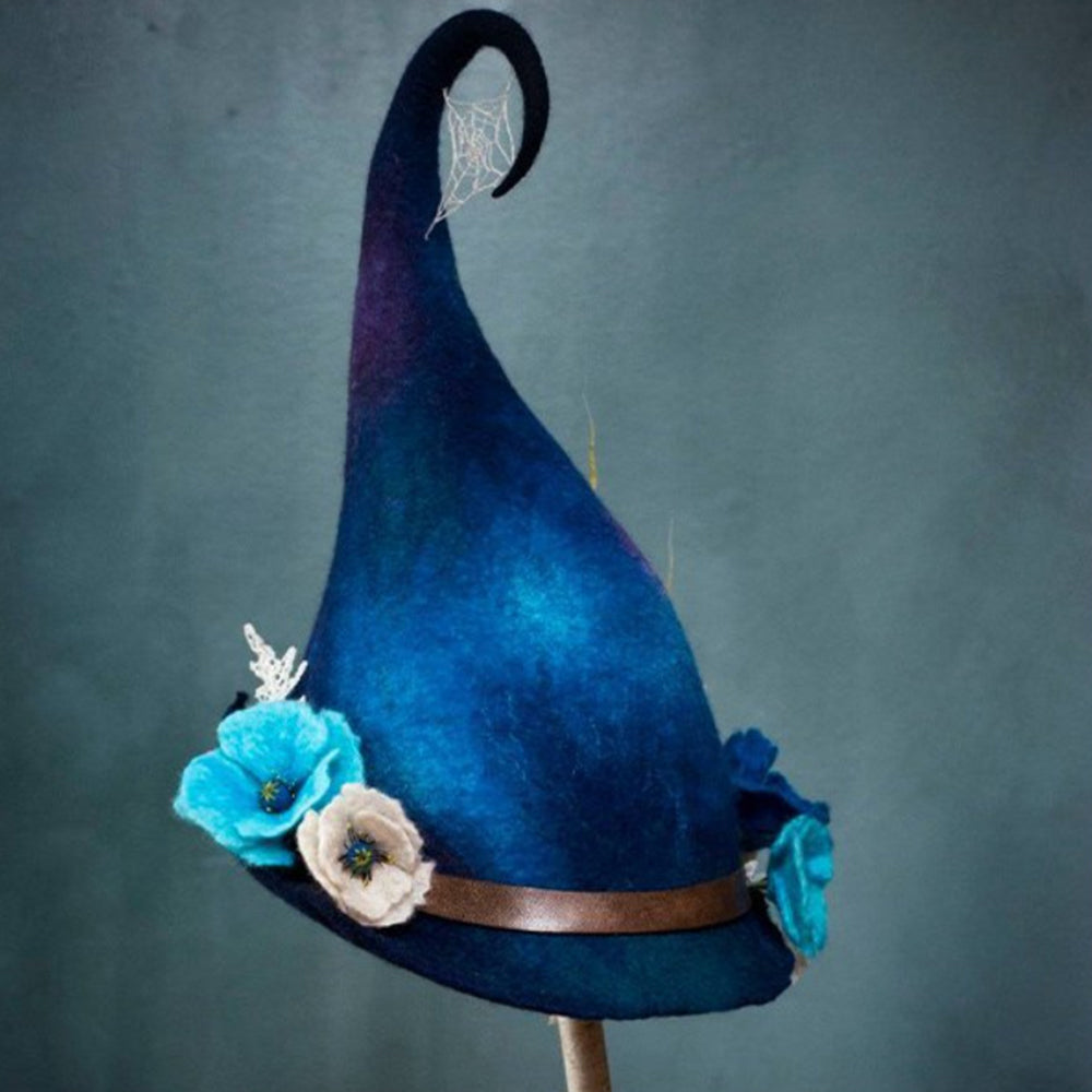 Halloween Party Felt Witch Hat Adjustable Party Witch Hat Cosplay Prop