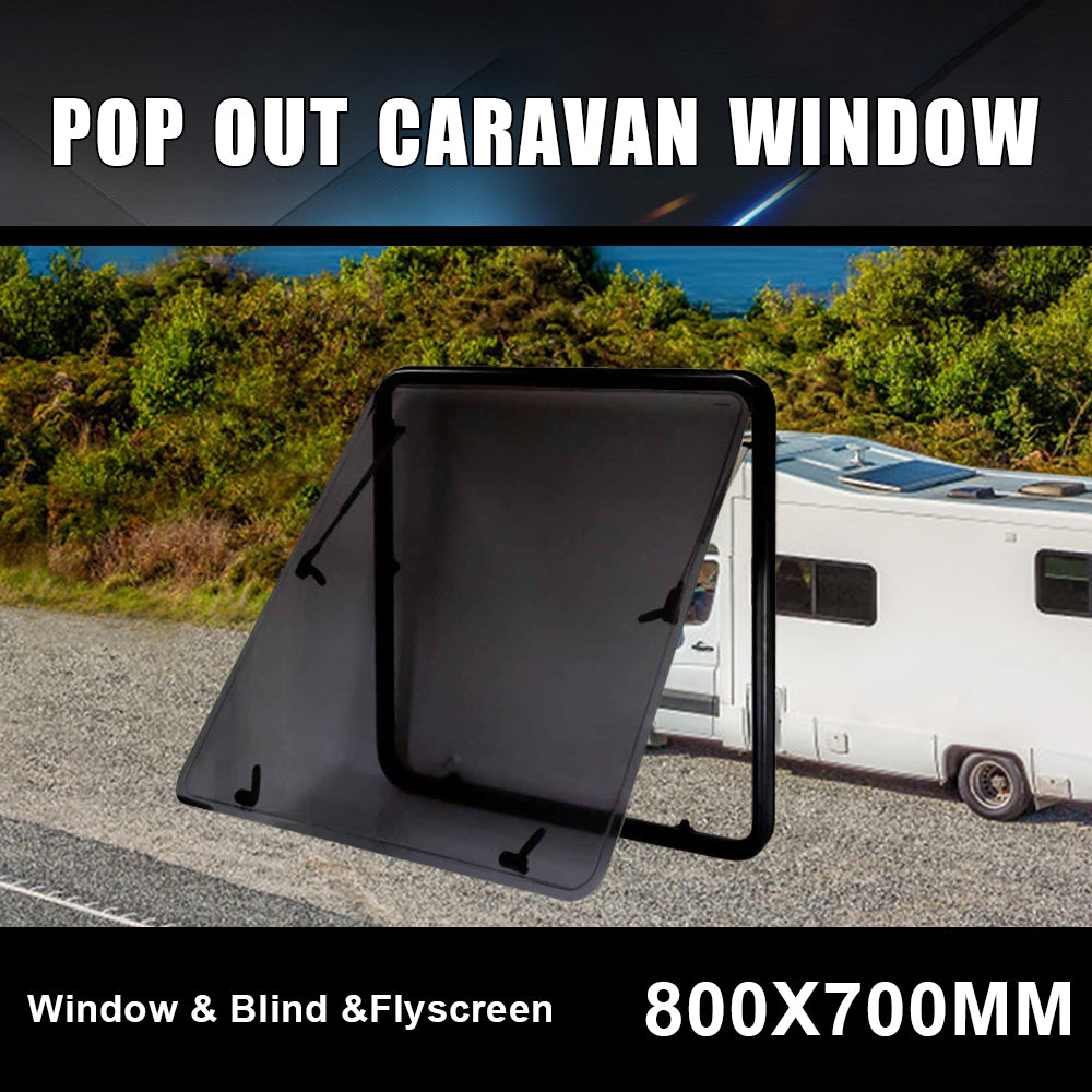 RV Caravan 800*700MM Push Out Flat Window Locking Handle with Strut Attachment