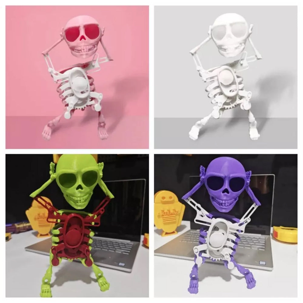 Self-moving Skull Swinging Bobblehead 3D Dancing Skeleton Toy Clockwork Spring
