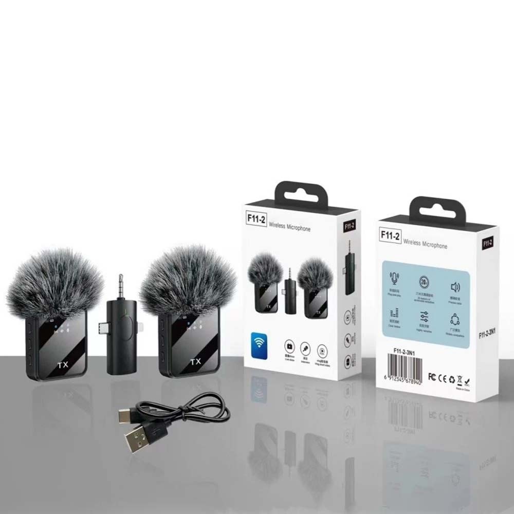Dual Wireless Lavalier Microphone - Plug & Play Lapel Mic for iPhone, Android, Camera
