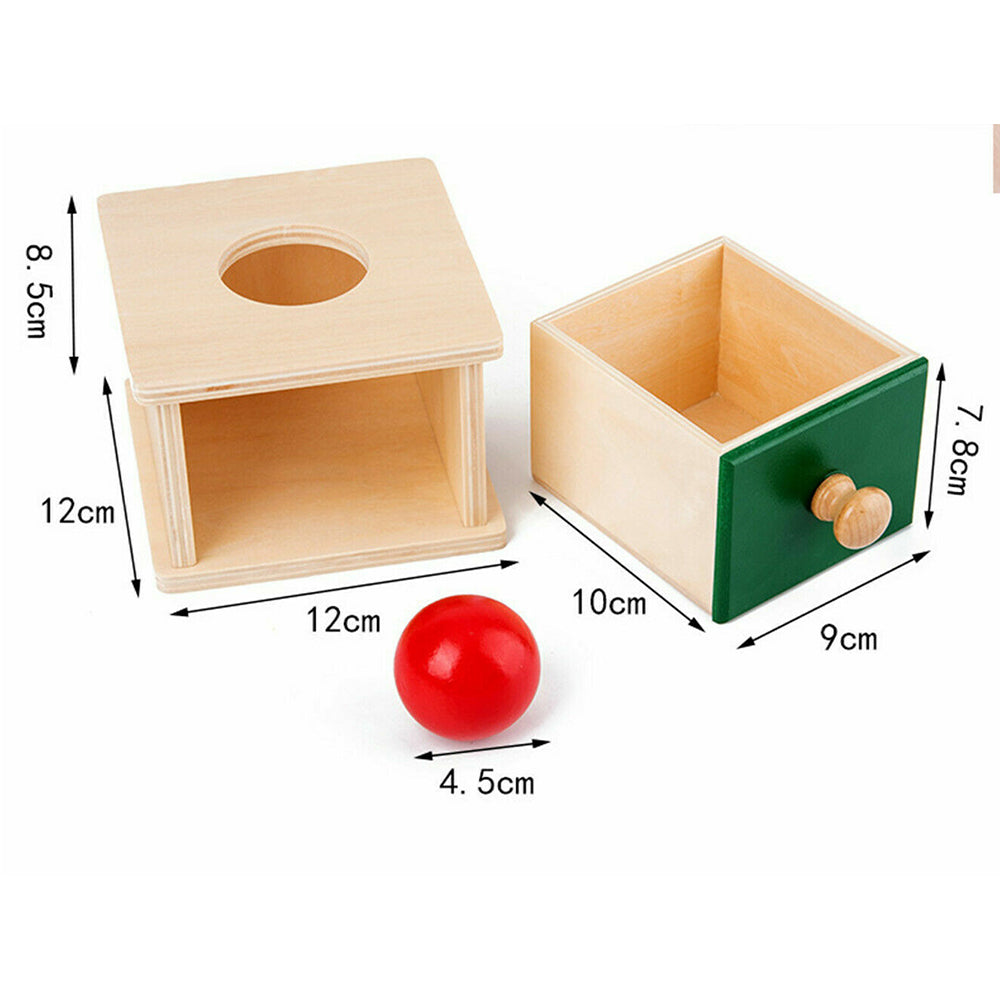 Wooden Educational Object Permanence Coin Box Ball Toy Early Learning