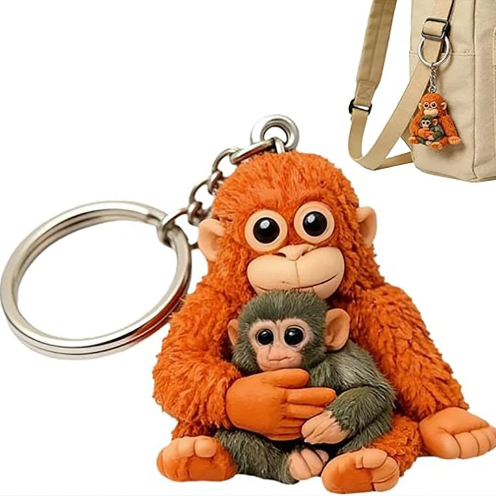 The Monkey Keychain - 3D Printed Holding Plush Toy Hanging Keychain