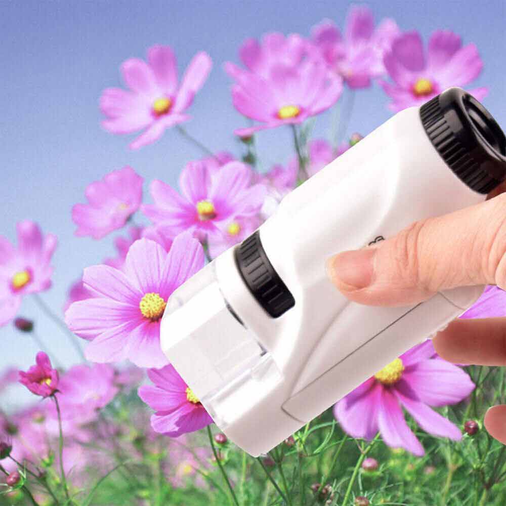 60X-120X Kids Pocket Microscope Handheld Magnification Lens with LED Lighted
