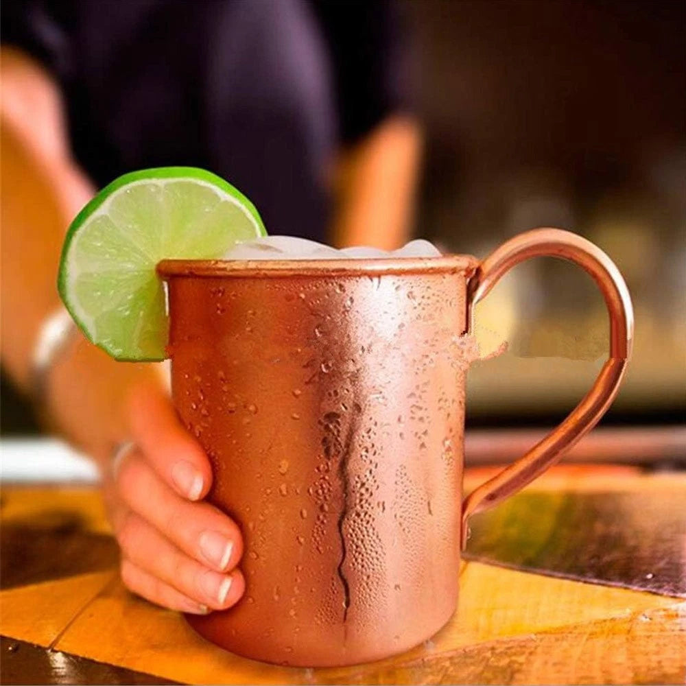 450ml Solid Pure Copper Moscow Mule Mug – Icy Cold Classic for Cocktails, Coffee & Beer