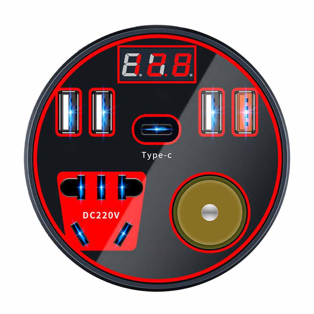 200W Car Power Inverter DC 12V/24V to AC 220V Converter Adapter Charger Outlets