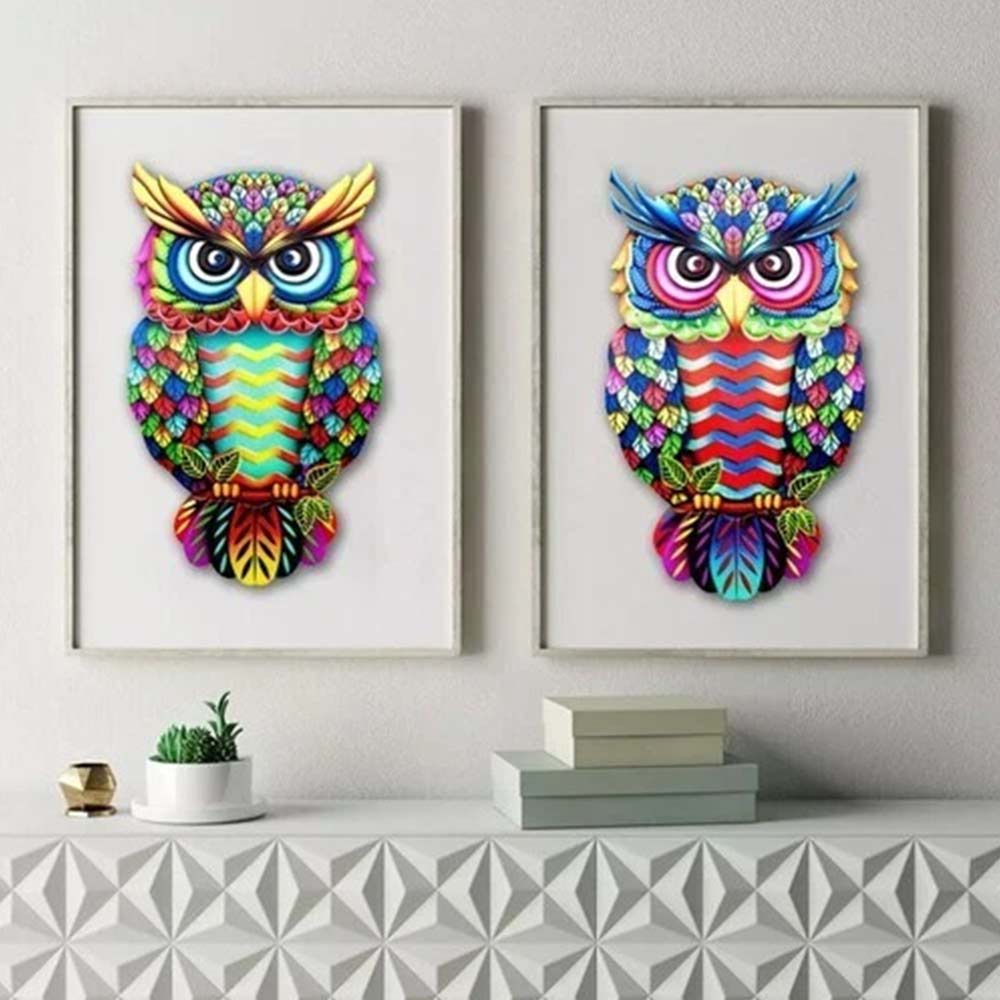 4PCS Metal Owl Garden Decoration – Home Fence Ornament Wall Hanging Art