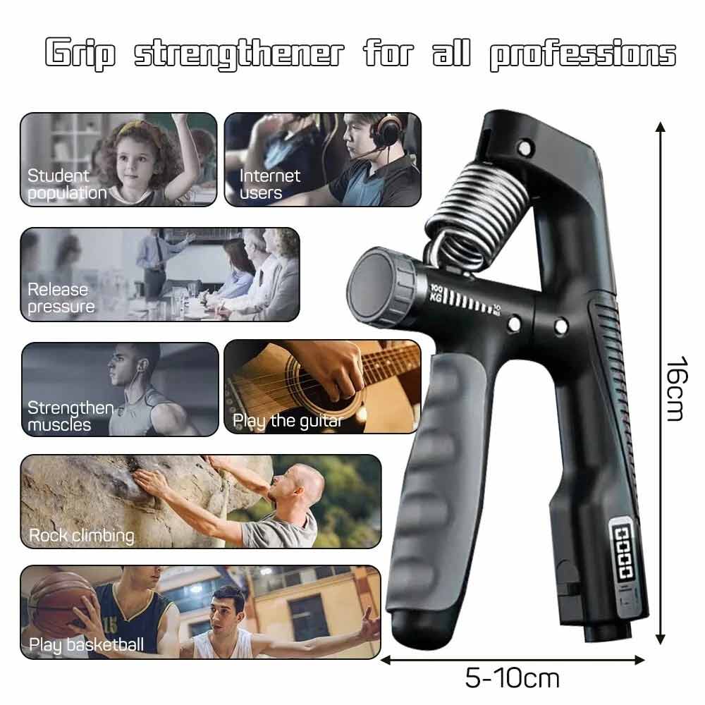 Hand Grip Strengthener Set – Count, Wrist, Finger & Forearm Exercise Resistance Gripper Kit