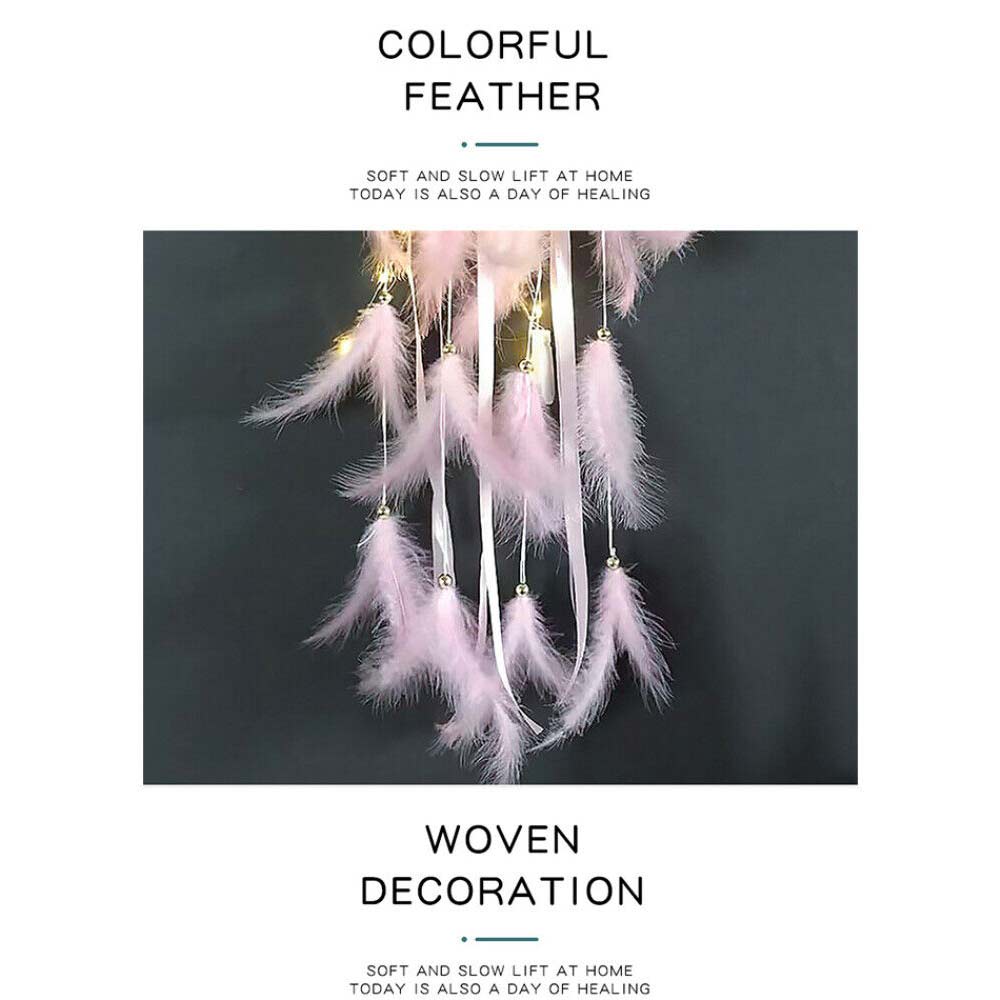 Dream Catcher LED Light Up Dreamcatcher Feather Kids Bedroom Hanging Decor DIY