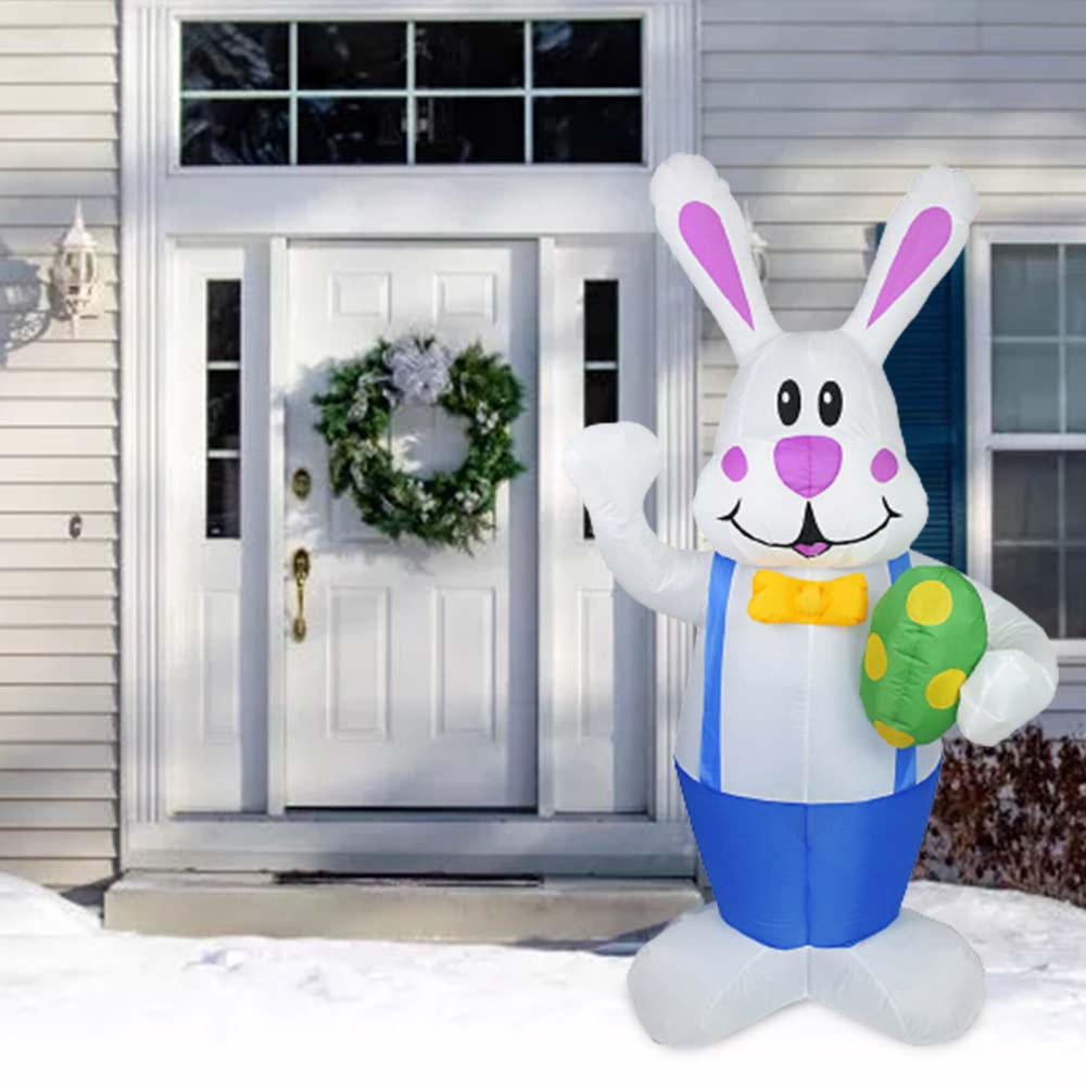 6FT Easter LED Inflatable Standing Bunny Inflatable Model Glowing Holiday