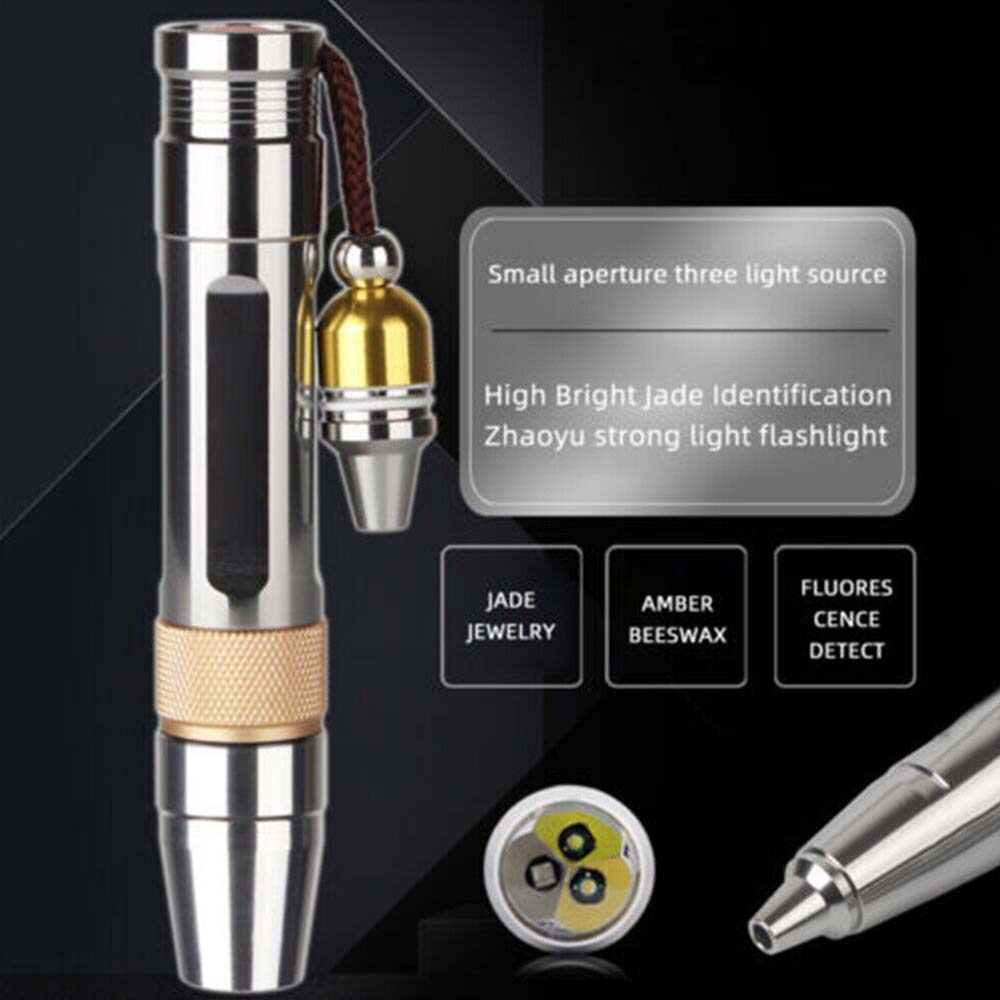 Ultraviolet LED Flashlight UV Light 365/395NM Jade Gem Inspection Lamp Torch Set